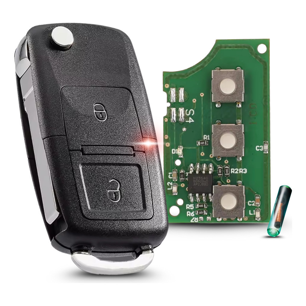 Chave Canivete VW Passat Polo Golf Bora 433MHz Chip ID48 T44 Completa