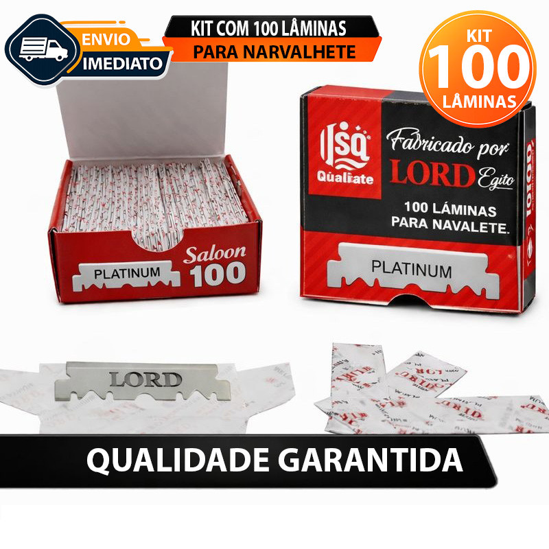 Lâminas 1/2 P/ Barbeador Navalha 100un Inox Platinum - Lord em Oferta na Shopee