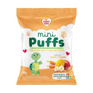 Biscoito de Arroz Nhami Mami Mini Puffs Feito com Manga e Cenoura 15g em Oferta na Shopee