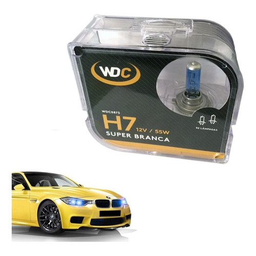 Kit Com 2 Lâmpadas Halógenas H7 - Super Branca 12v / 55 W