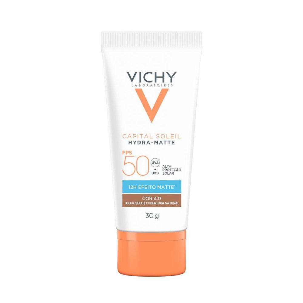 Protetor Solar Vichy Capital Soleil Hydra Matte FPS 50 Cor 4.0 30g em Oferta na Shopee
