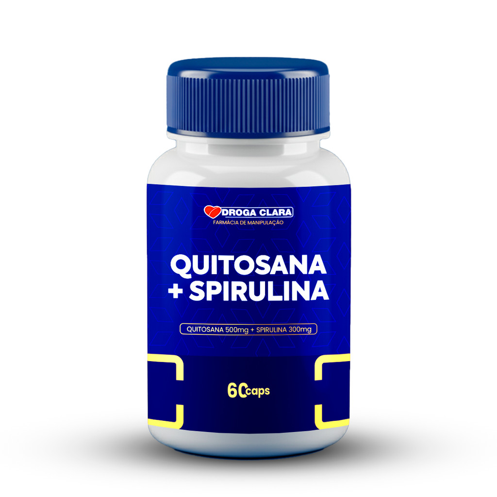 Quitosana 500mg + Spirulina 300mg 60 Cápsulas