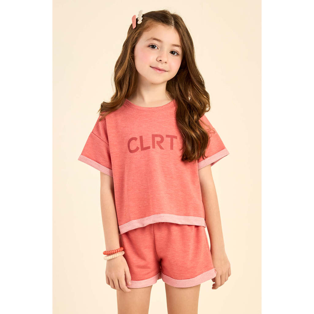 Conjunto Infantil Menina Blusa e Shorts Colorittá Vermelho em Oferta na Shopee