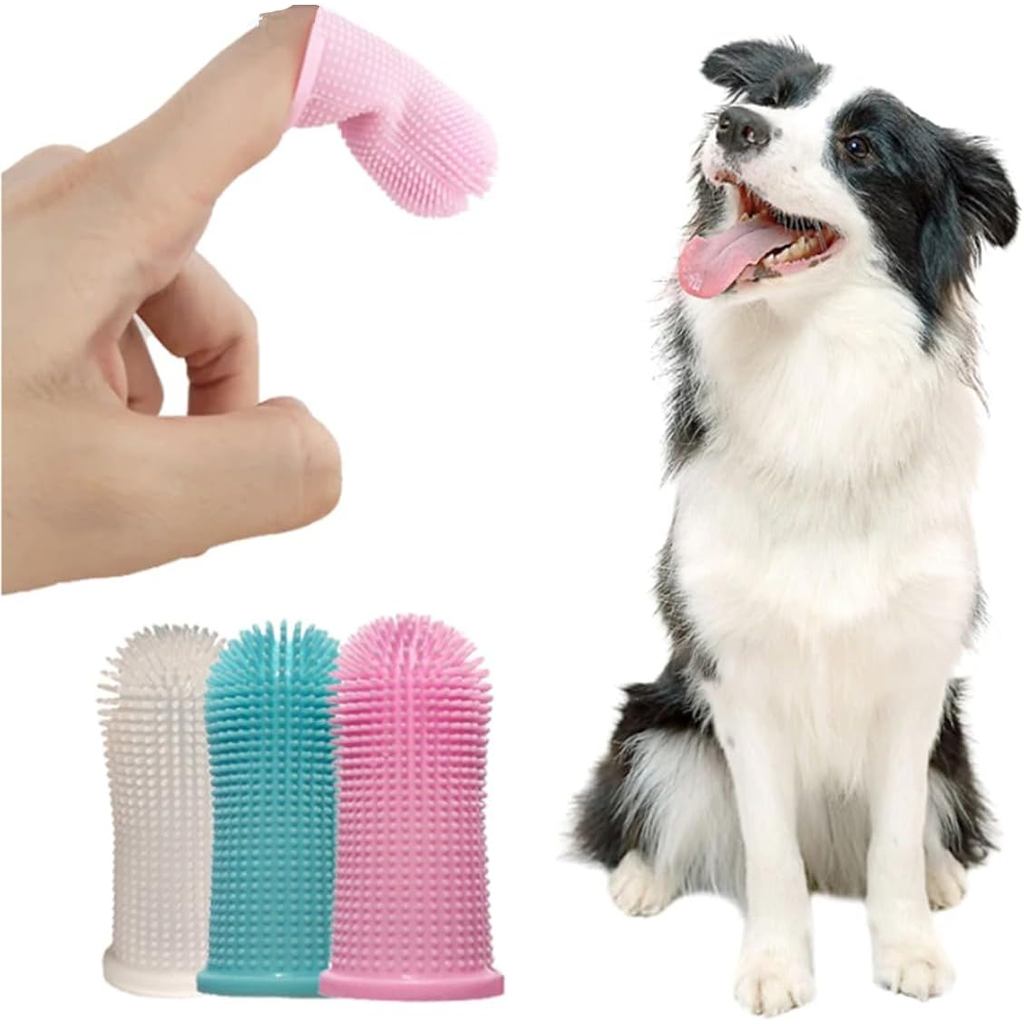 Escova de Dente Pet Silicone BPA Free – Maleável, Estojo Incluso, Limpeza 360° Ultra Macia