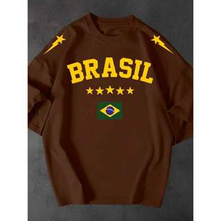 Camiseta Feminina Brasil Seleção Copa Streetwear Estilosa 100% Algodão Premium Tshirt em Oferta na Shopee