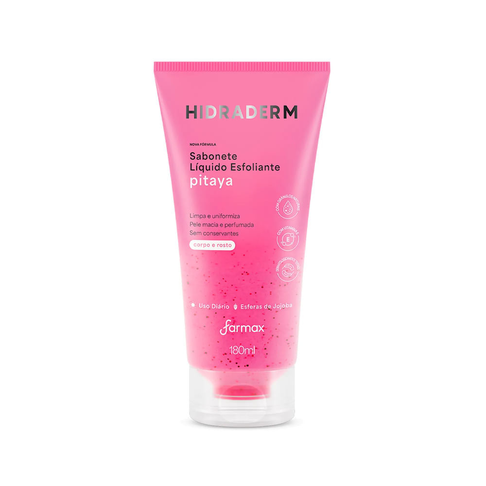 Sabonete Líquido Esfoliante Hidraderm Pitaya 180ml em Oferta na Shopee