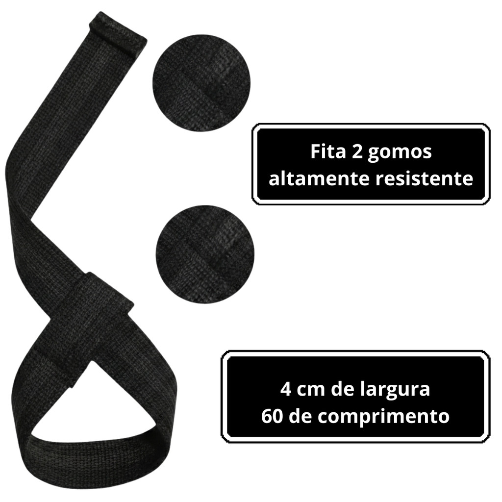 Fita Strap Academia Reforçada Alta Resistência Ajustável Antiderrapante Ideal para Musculação Treino Cross Training