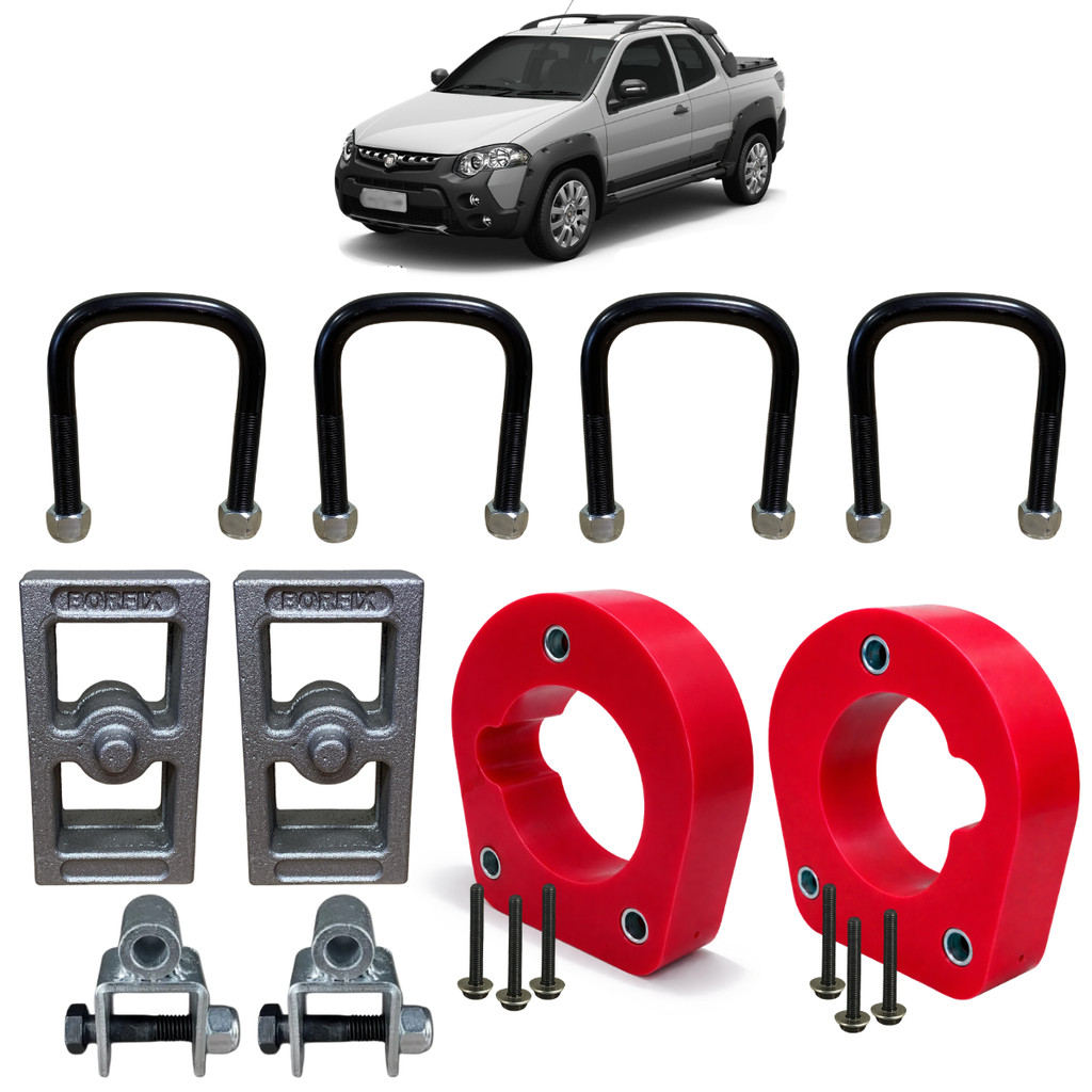 Kit lift PU Elevação Completa Fiat Strada todas até 2020
