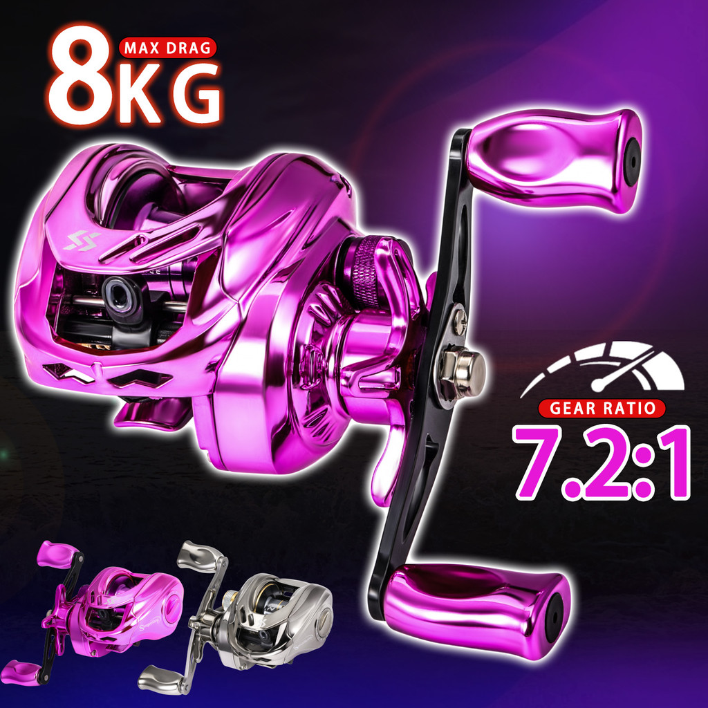 Sougayilang Macaron Cor 18 + 1BB 7.2 : 1 Carretel De Alumínio Anticorrosão De Alta Velocidade Max Drag 10KG