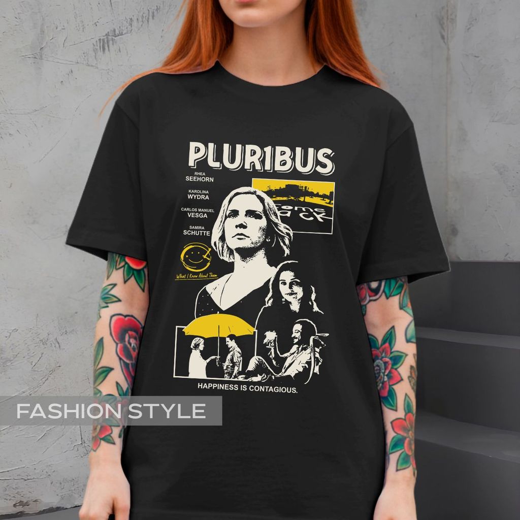 Camiseta Pluribus Rhea Seehorn Estética Noir Série Drama Apocalipse Vintage Urban Streetwear Blusa Algodão