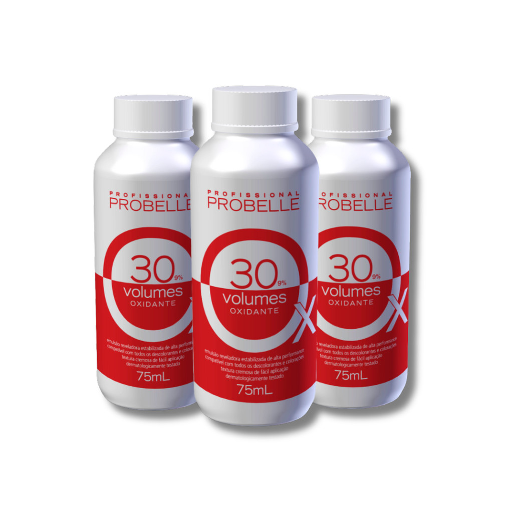 KIT 3 ÁGUAS OXIGENADAS 30 VOLUMES PROBELLE 75 ml