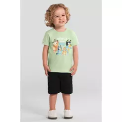 Camiseta infantil menino da Bluey em puff Brandili