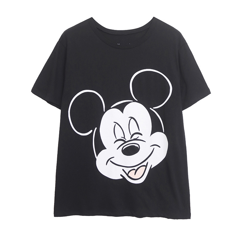 Comércio exterior verão simples All-Match dos desenhos animados Anime impresso de manga curta camiseta feminina solta ma