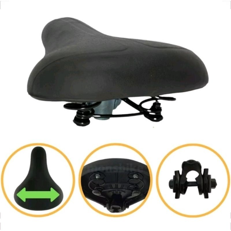 Banco Selim LARGO Tipo Kalf Com 2 Molas Largo Beach Bike Bicicleta em Oferta na Shopee