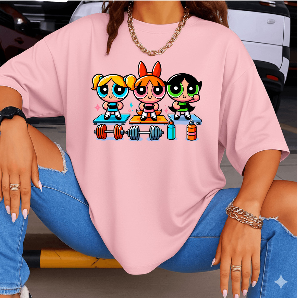 Camiseta Estampada Meninas Super Poderosas 100% Algodão Feminina Unissex com Reforço Ombro a Ombro