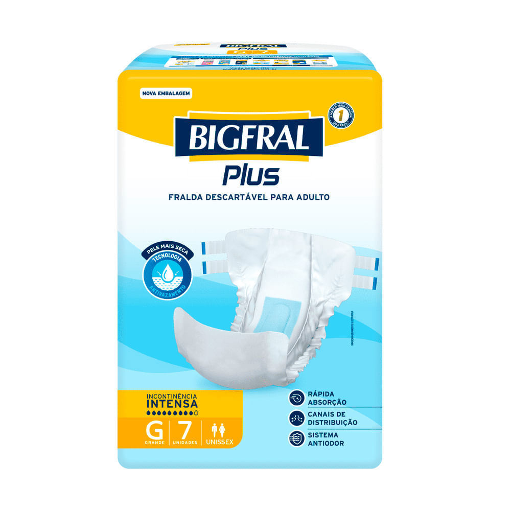 Fralda Bigfral Plus G 7 Unidades em Oferta na Shopee