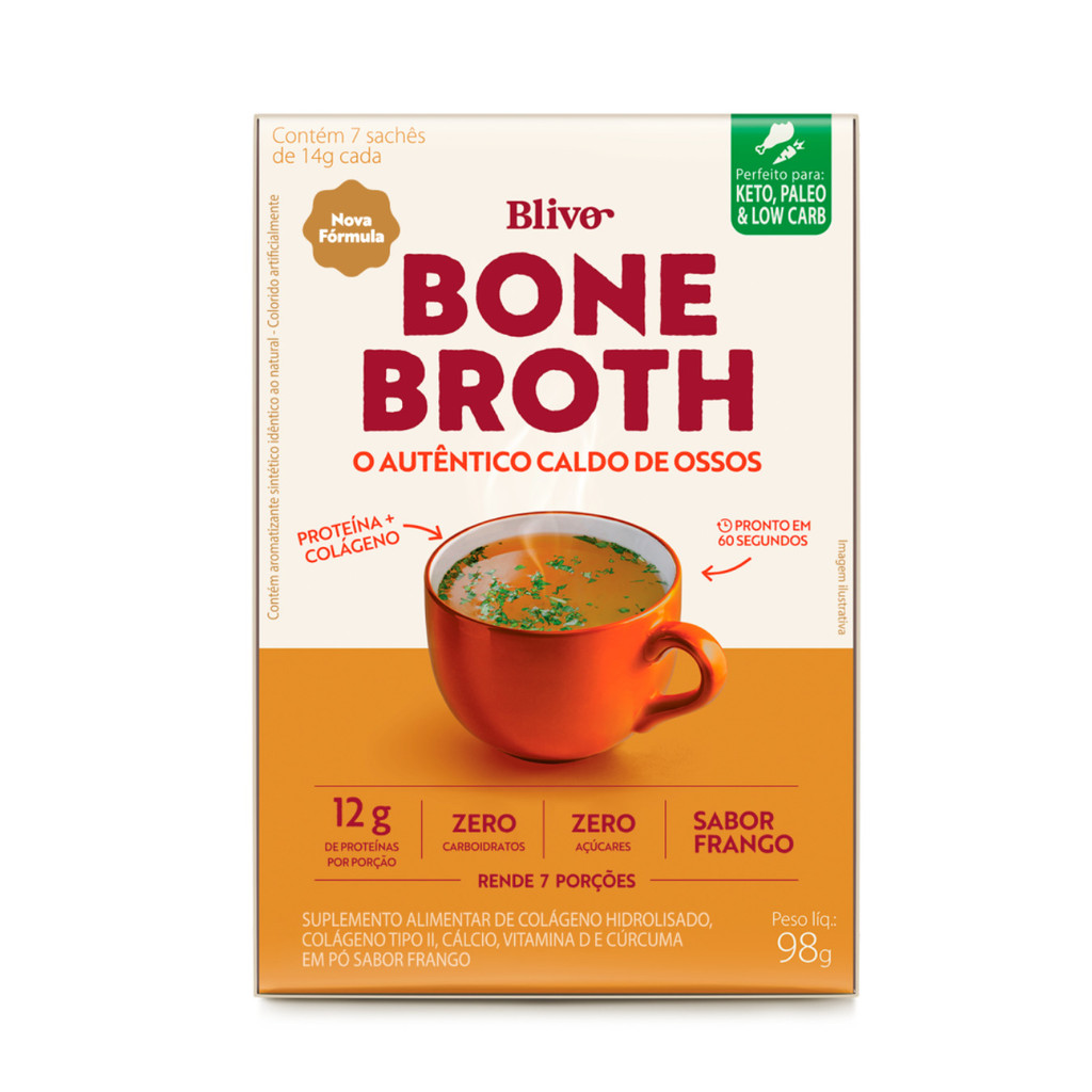 Bone Broth - Original Caldo De Ossos Blivo ( 1 caixa ) em Oferta na Shopee