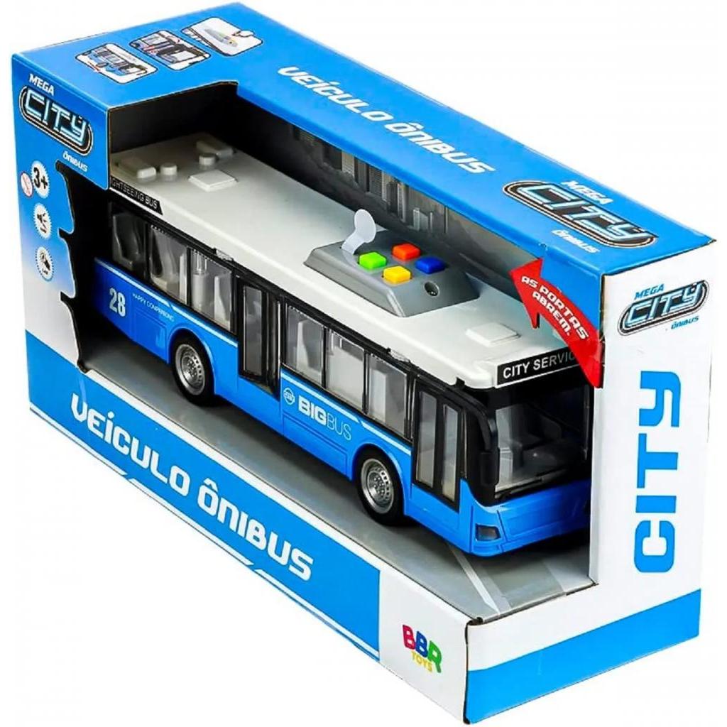 Ônibus Veículo Mega City Com Luz E Som - BBR Toys R3234c