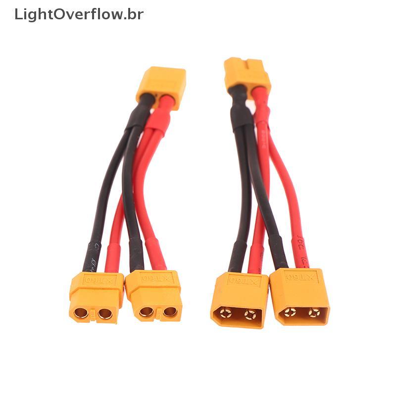 Cabo Macho Fêmea De Extensão Dupla Divisor Y De 3 Vias 14AWG Fio De Silicone XT60 Conector De Bateria Paralela Para Moto