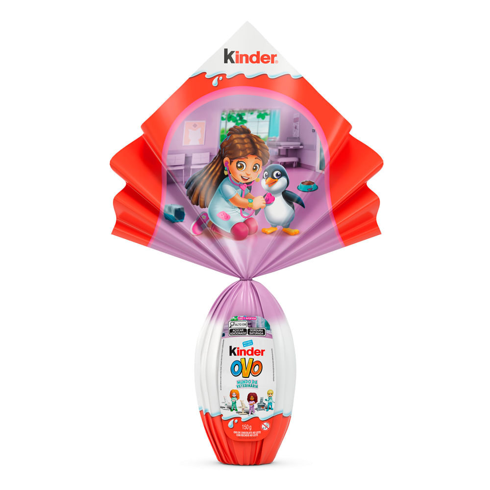 Ovo de Páscoa Kinder Ovo Mundo da Veterinária com 1 Surpresa Sortida 150g em Oferta na Shopee