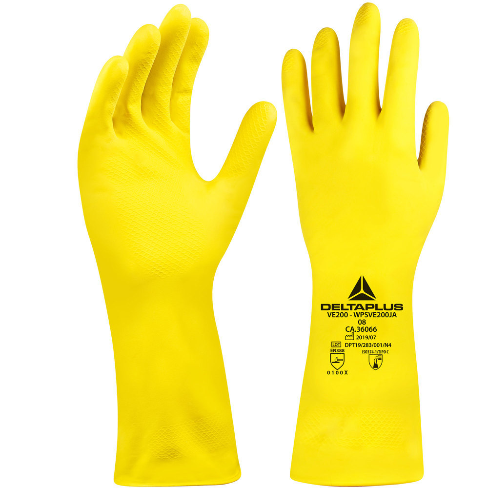 Luva de látex flocada forrada 30cm Delta Plus em Oferta na Shopee