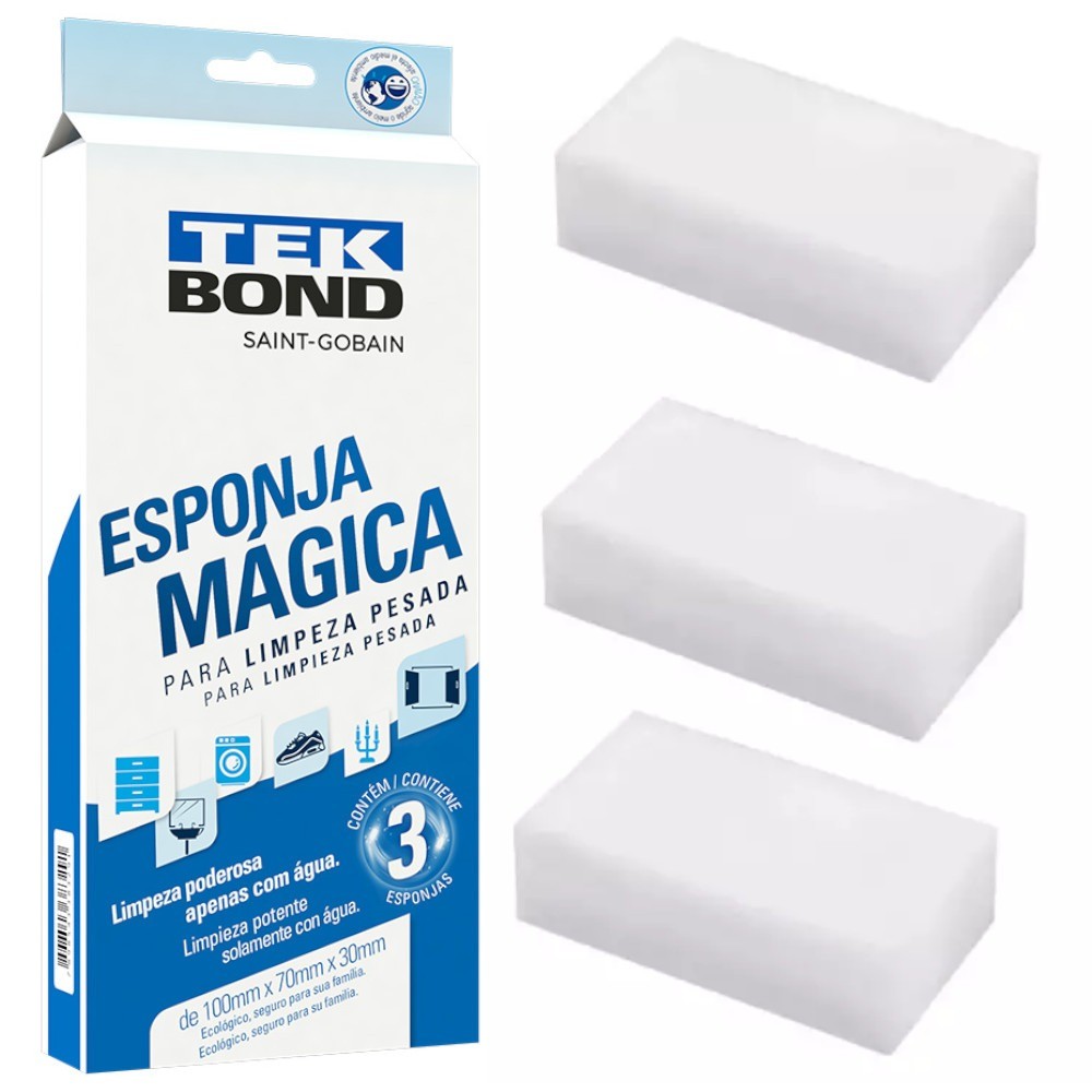 Esponja para Limpeza pague 2 leve 3 - Esponja Mágica - TekBond em Oferta na Shopee