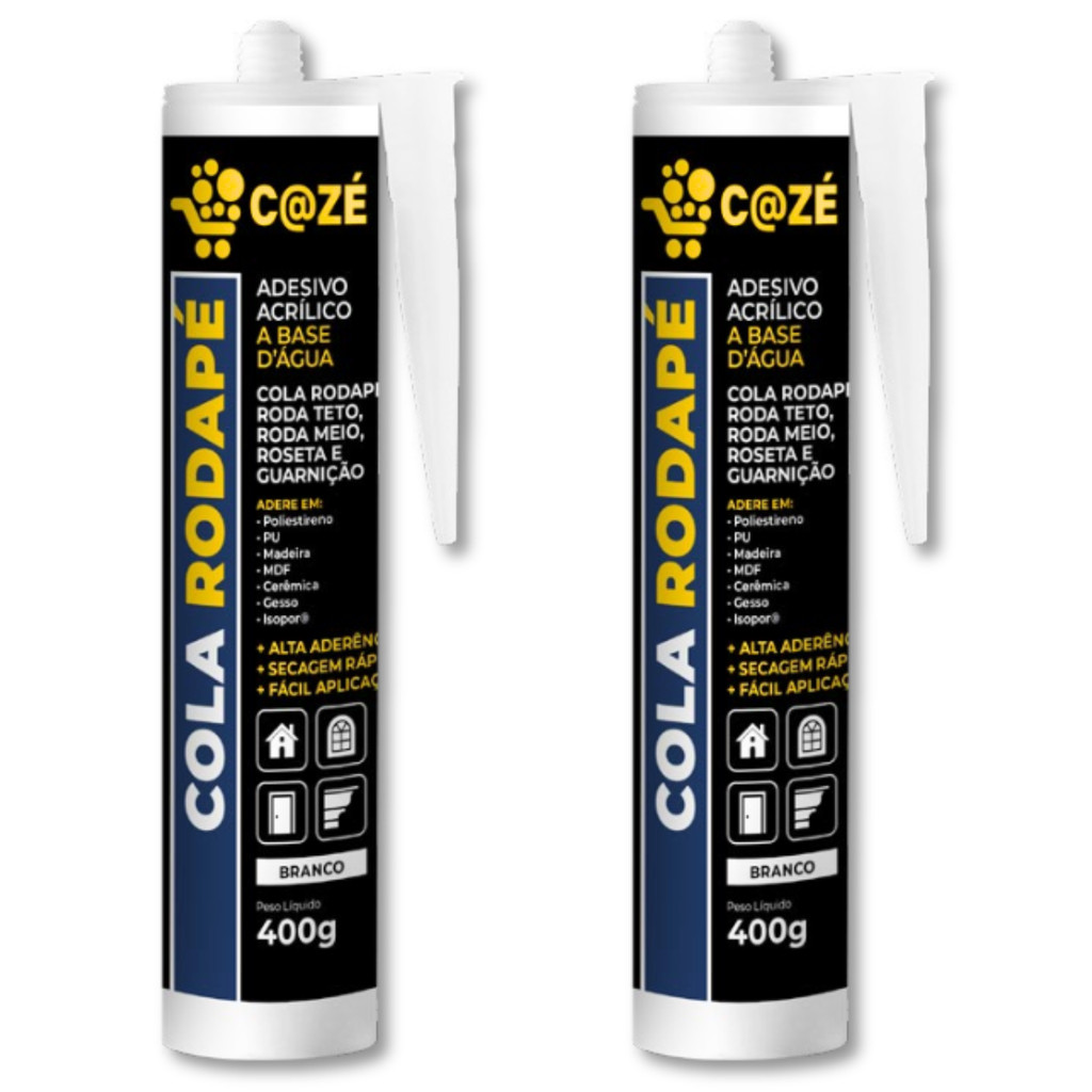 Kit C/2 Cola Rodapé Cazé - Fosco - 30m - Kit Extra Forte em Oferta na Shopee