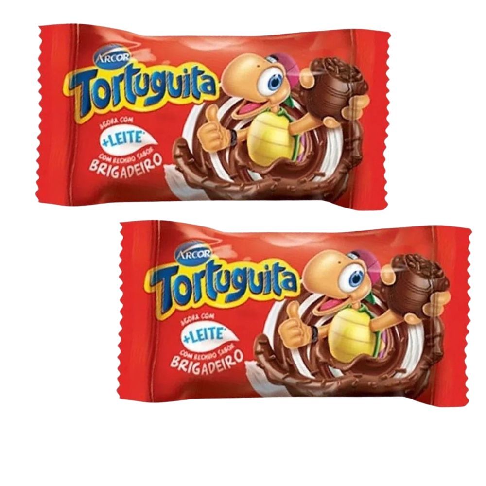Kit 2 Chocolate Arcor Tortuguita Recheio Brigadeiro 15,5g