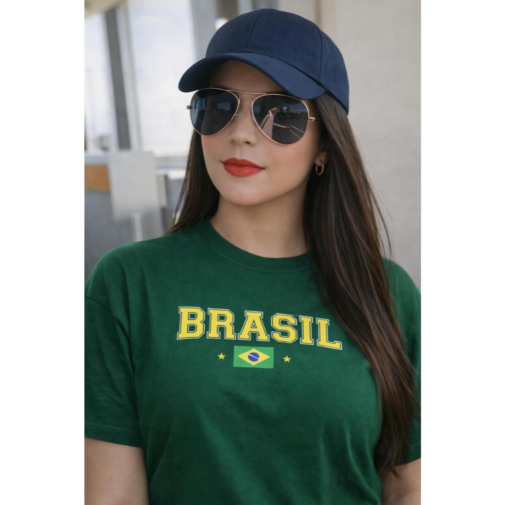 Camiseta Brasil Copa 2026 Camisa Seleção Brasileira Feminina Masculina Torcedor 2 estrelas