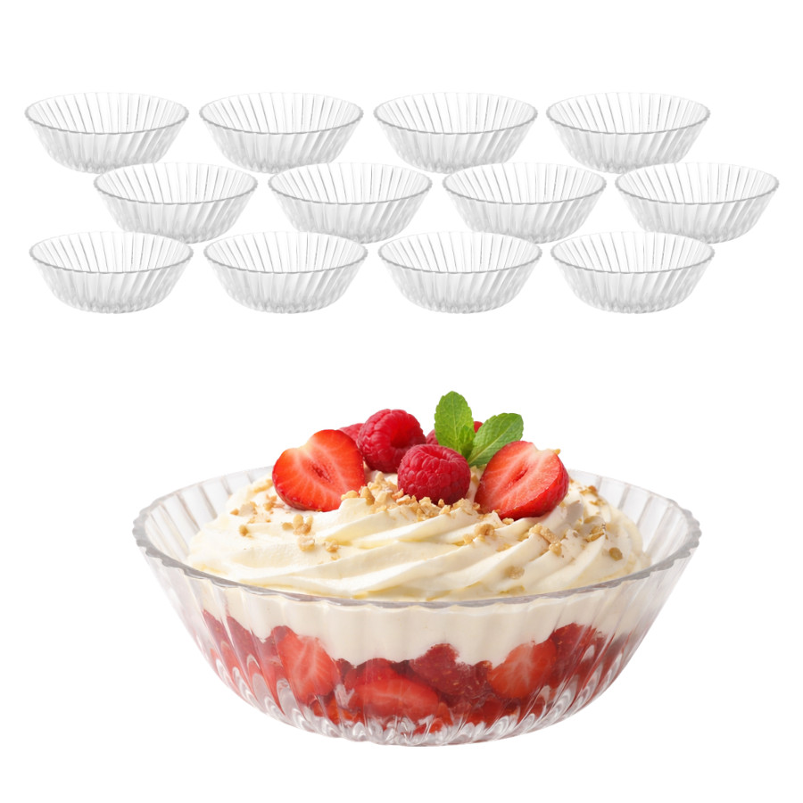 Jogo 12 Potes De Sobremesa Tigela Bowl Taça De Vidro 250ml em Oferta na Shopee