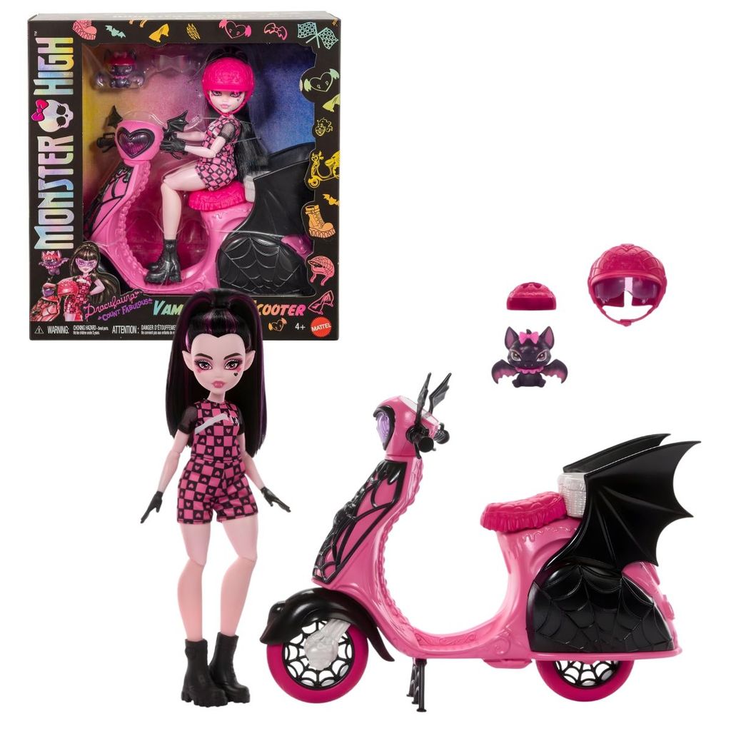 Monster High Boneca Draculaura Com Scooter - Mattel
