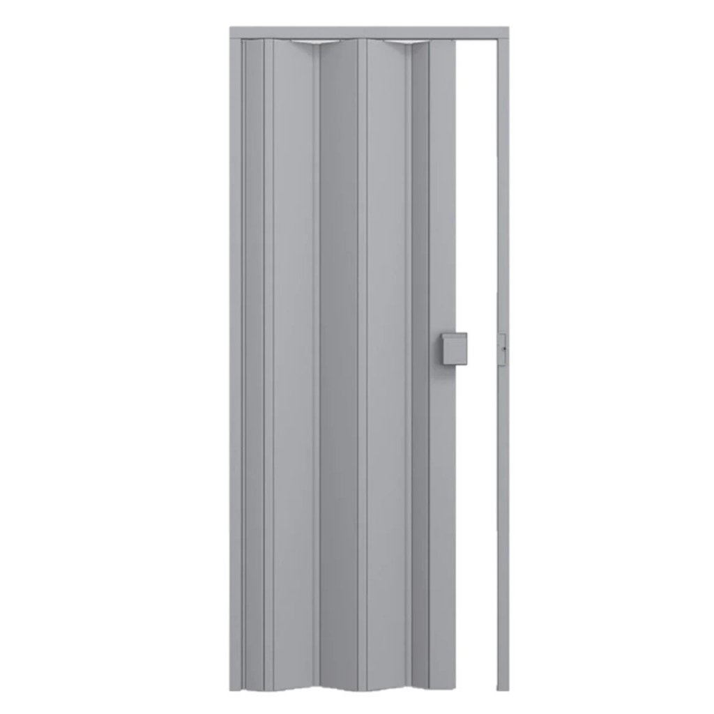 Porta Sanfonada de Pvc 210x60cm Permatti Cinza Liso