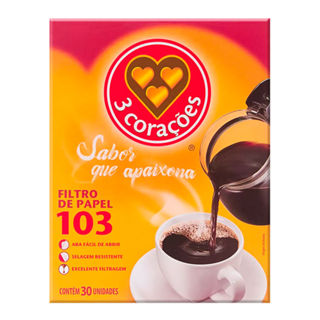 Filtro de Papel 3 Corações Nº103 com 30 Unidades em Oferta na Shopee