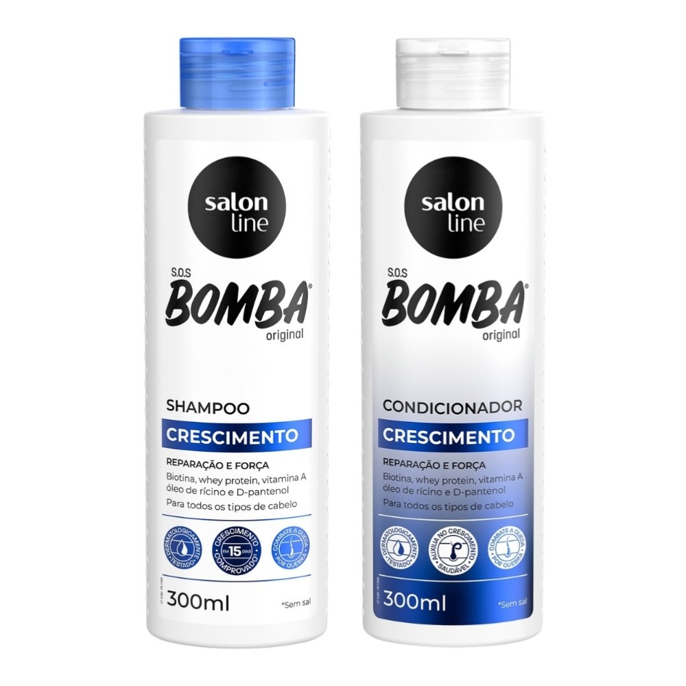 Kit Shampoo e Condicionador SOS Bomba de Vitaminas Crescimento Salon Line 300ml