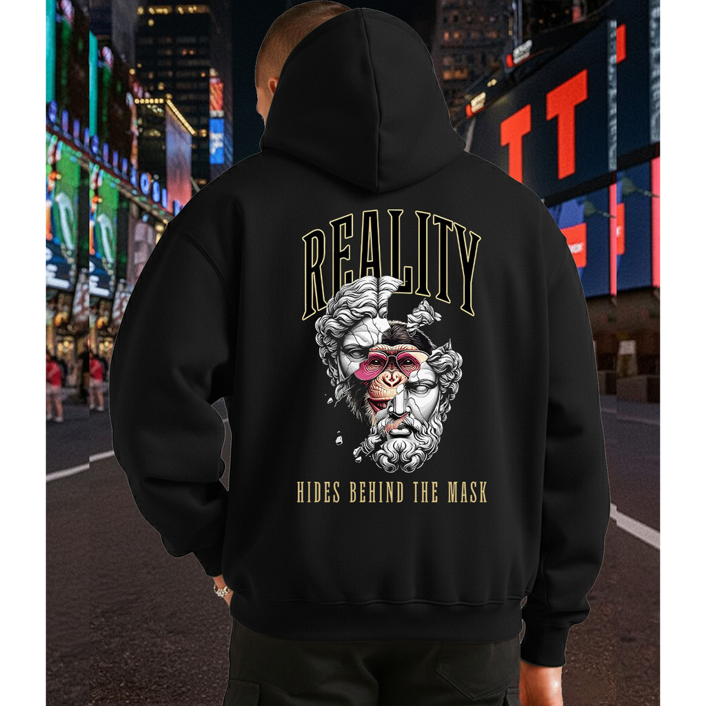 Moletom Blusa De Frio Canguru Reality Mask Estampado Capuz Flanelado Unissex Premium Urbano Casual
