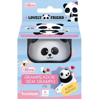 Grampeador Sem Grampos Panda Lovely Friend - Tilibra em Oferta na Shopee
