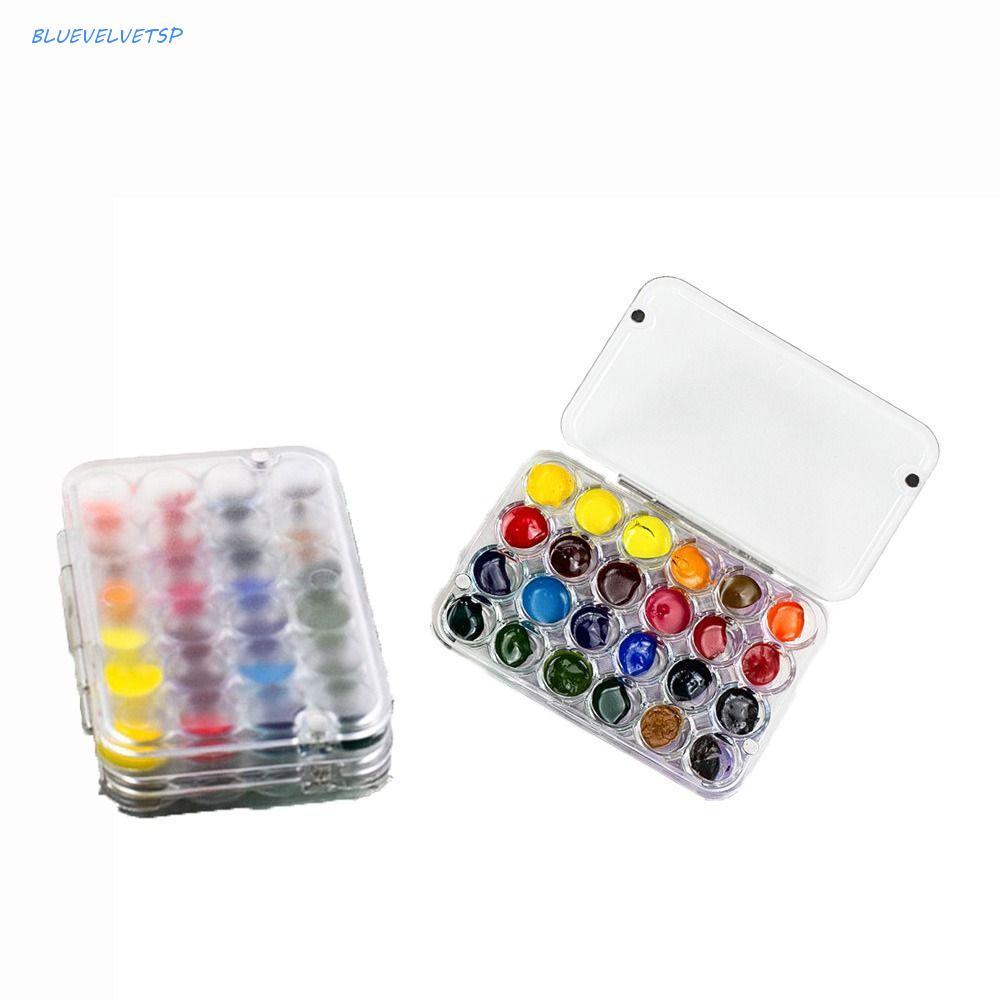 BLUEVELVETSP Mini Paleta De Aquarela , Bandeja De Pintura Transparente De 24 Grades , Caixa Vazia Acrílica