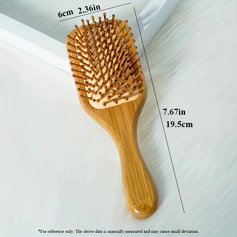 Escova De Cabelo De Bambu Antiestática Massagem No Couro Cabeludo Almofada De Ar Ferramenta De Estilo Presente De Cuidad