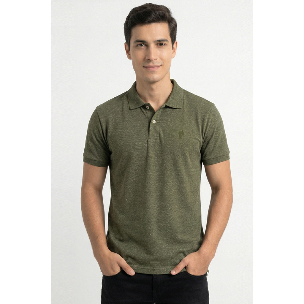Polo Piquet Masculina Leve Confortável Polo Wear Verde Médio
