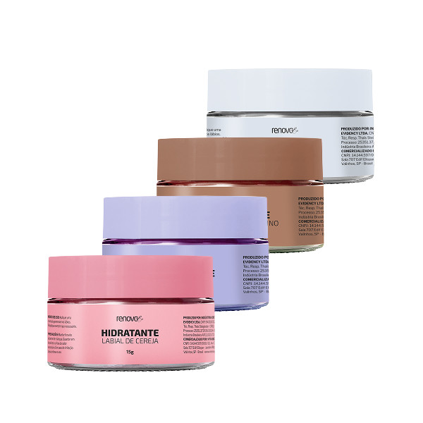 Kit 4 balms labiais todos os sabores