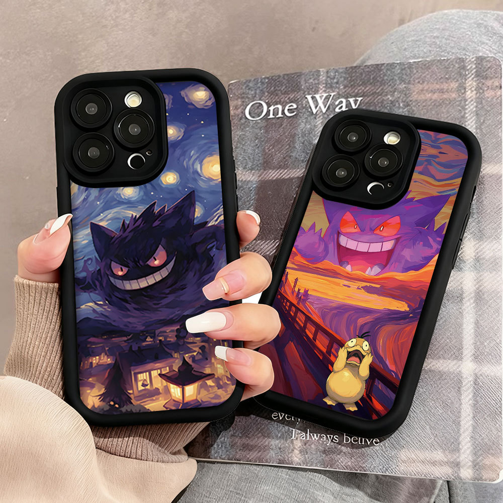 Capa Para Samsung A17 A07 A56 A36 A55 A54 A16 A15 A14 A05S A51 A52 A34 A35 A32 A13 Pintura A Óleo Gengar 3D Caso