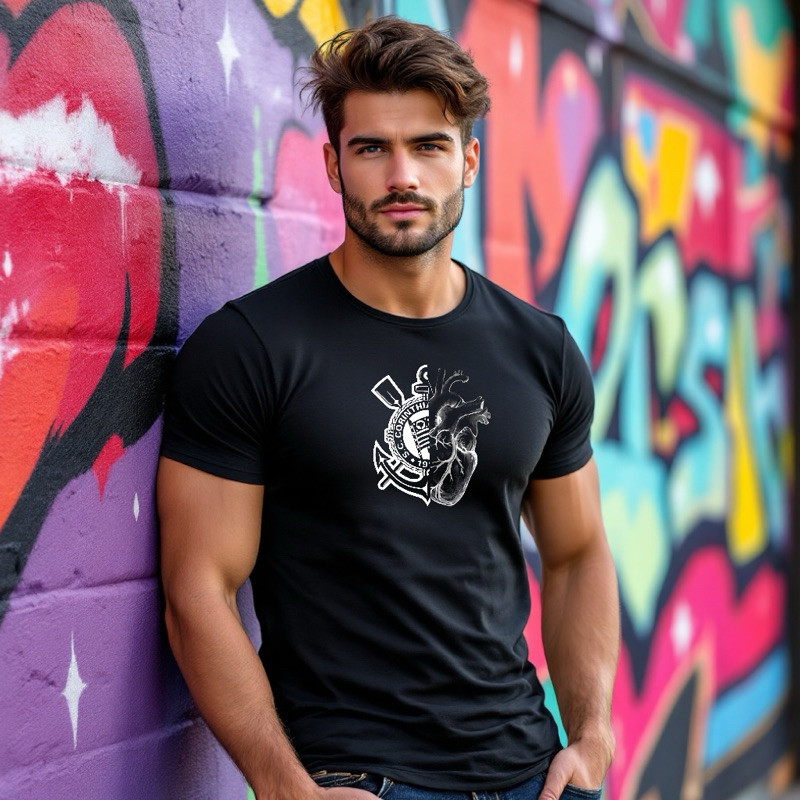 [Camiseta Premium em Algodão Puro]VU Camiseta Clube Paulista Masculina Estampa Torcida Time  Casual Algodão Presente Fut