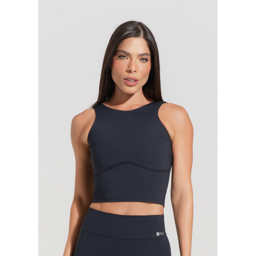 CROPPED FITNESS FEMININO COM RECORTE BÁSICO DLK
