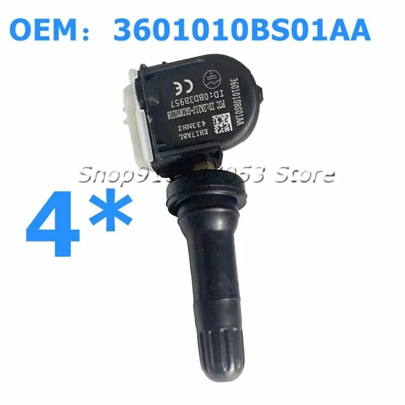 Novo Sensor De Pressão Dos Pneus 4 Unidades 433 Mhz TPMS 3601010BS01AA Para Caçador CHANGAN