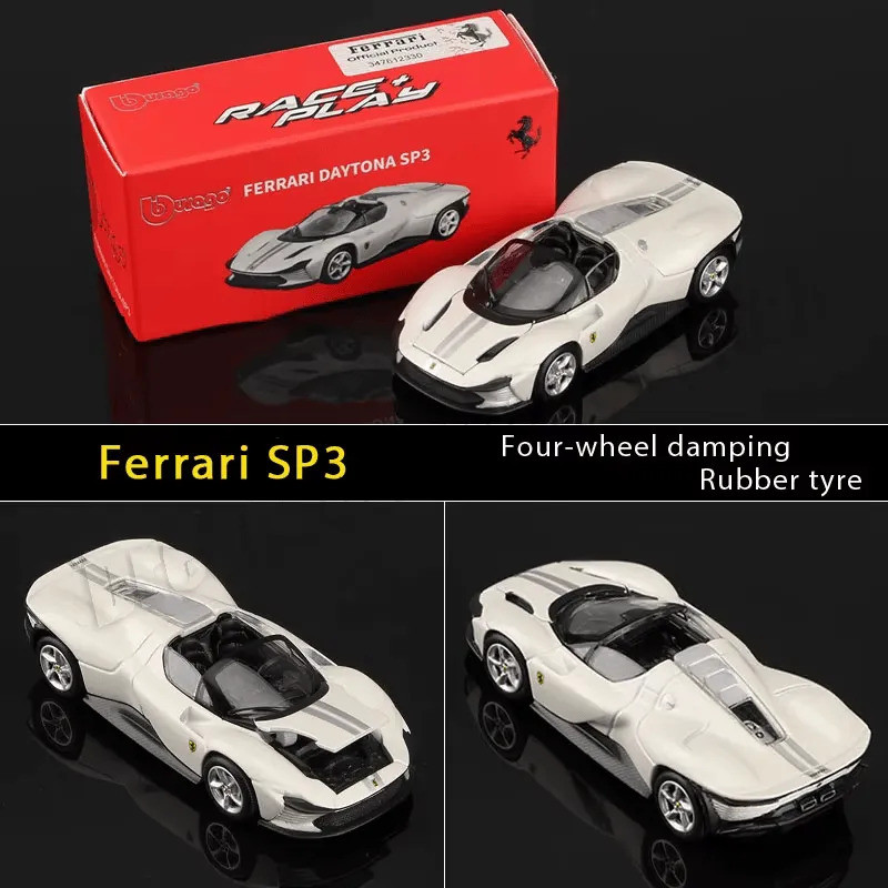 Bburago Ferrari Daytona Sp3 1:64 Miniatura Branca