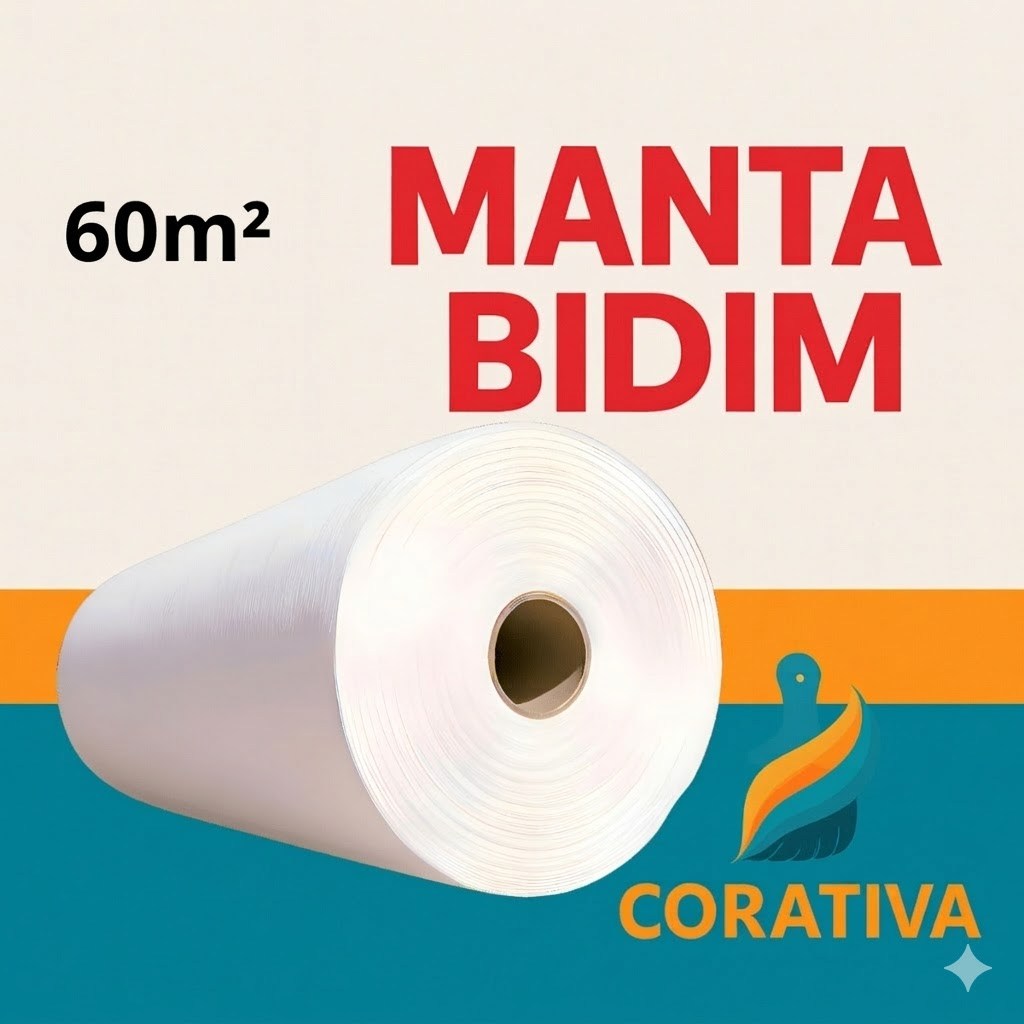 Manta Geotêxtil Bidim VP50 60m² Telhado Impermeabilização Manta Líquida Proteção Laje Telha Durável