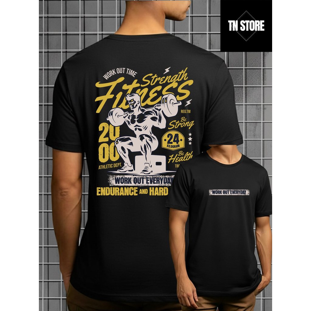 Camiseta Fitness Academia Gym Treino Esporte Camisa Blusa Unissex Masculino Feminino 100% Algodão Preto Branco Plus Size