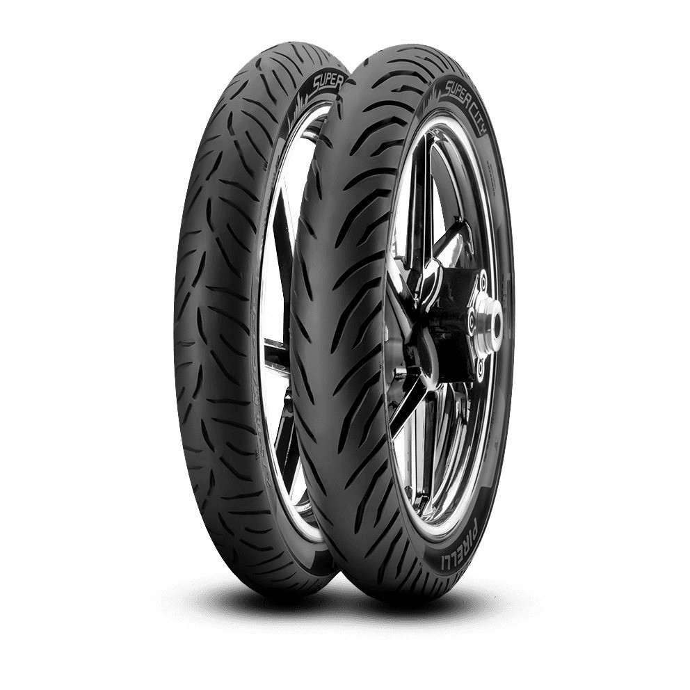 PAR PNEU 80/100-18 42P+ 100/90-18 56P SUPER CITY PIRELLI USO SEM CAMARA FACTOR FAZER YBR125 CG125 150 160 CBX200 YES 125