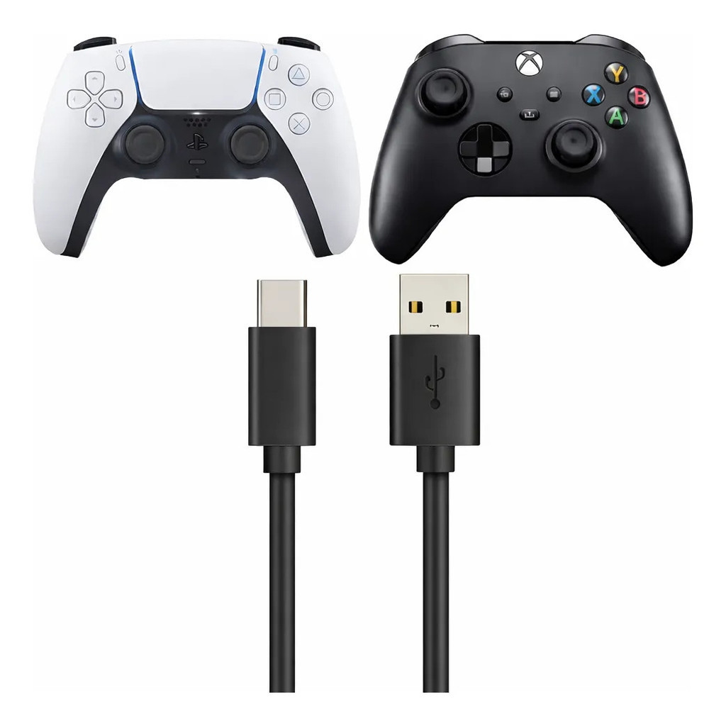 Cabo Usb Carregador Tipo C Para Controle Compatível Ps5 1,8m