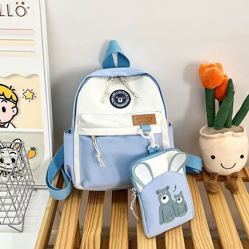 Kit 2 Mochila e Infantil Escolar com Estampa de Urso.Mochila casual coreana versátil
